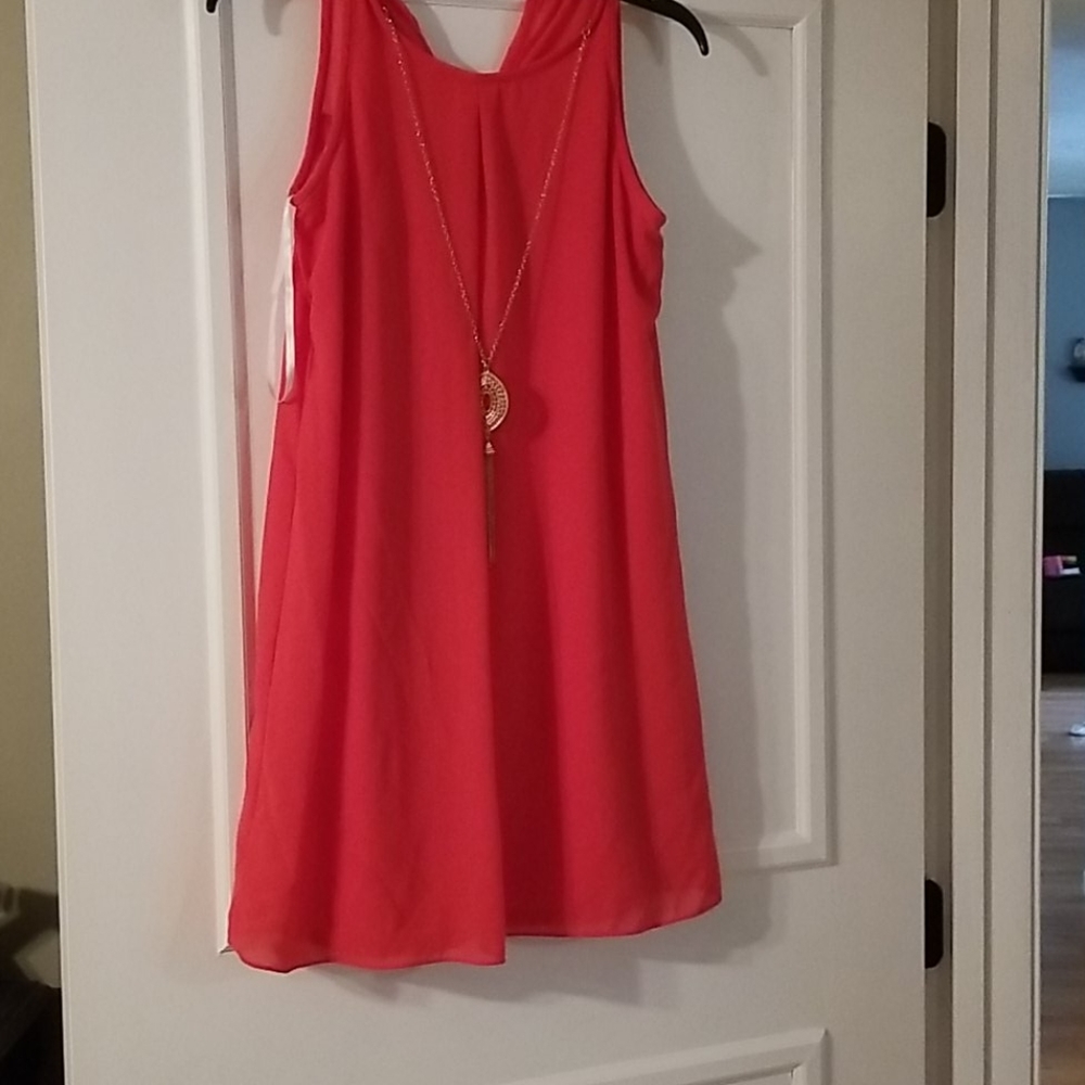 By & By short coral pink dress